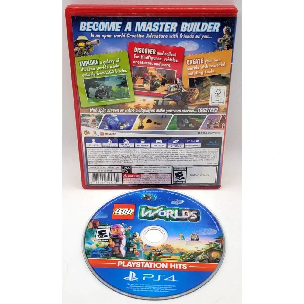 Lego Worlds: PlayStation Hits (Sony PlayStation 4) CIB COMPLETE IN‎ BOX